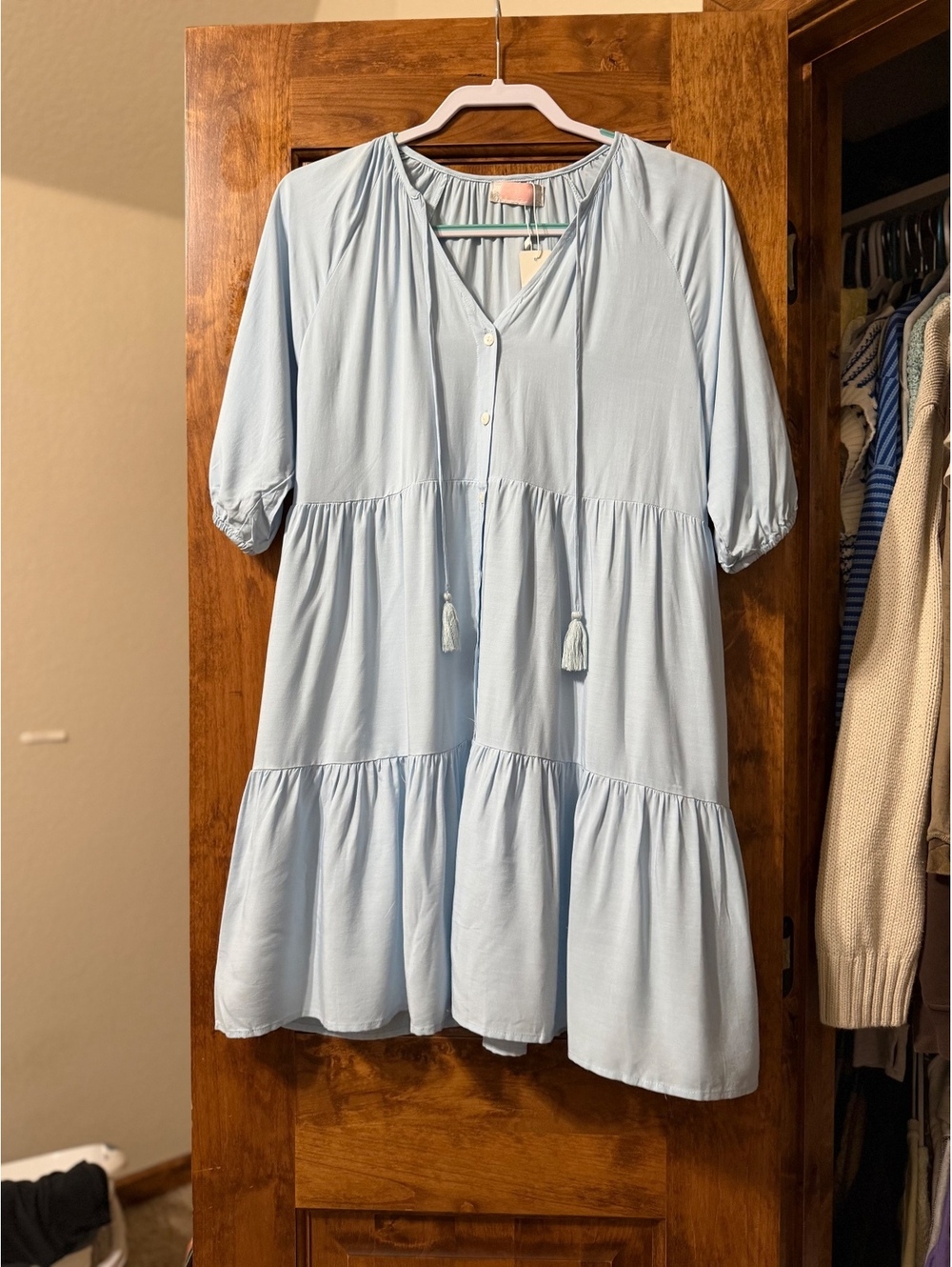 NWT light blue c+d+m dress